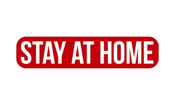 Quédate Sello Goma Casa Red Stay Home Sello Sello Grunge — Vector de stock