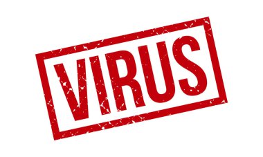 Virüs Kauçuk Damgası. Kırmızı Virüs Kauçuk Grunge Mühür Vektör İllüstrasyonu