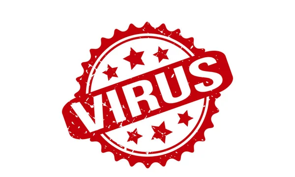 病毒橡皮图章 红病毒橡皮图章封印向量图解 — 图库矢量图片