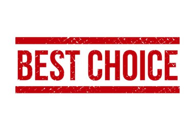 Kırmızı Grunge En İyi Seçenek Kauçuk Damgası Beyaz Arkaplanda İzole Edildi