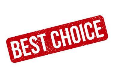 Beyaz Arkaplanda En İyi Seçim Kauçuk Damgası, Vektör İllüstrasyonu