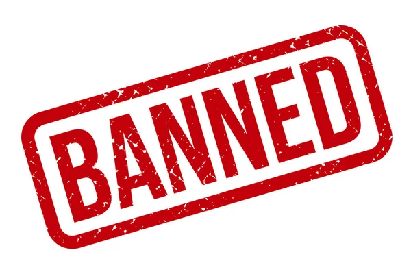 Beyaz Arkaplanda Yasaklanmış Grunge Lastik Damga, Vektör Resimleri