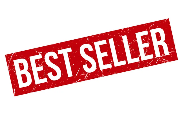 Rosso Grunge Best Seller Timbro Gomma Isolato Sfondo Bianco — Vettoriale Stock