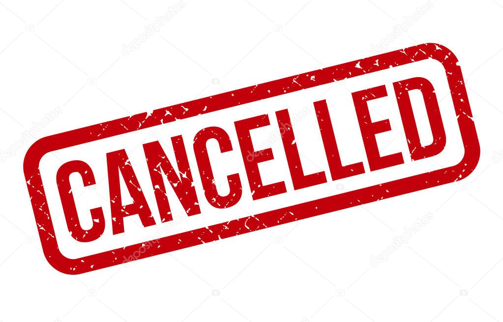 Red Grunge Cancelled Rubber Stamp Seal - Vector