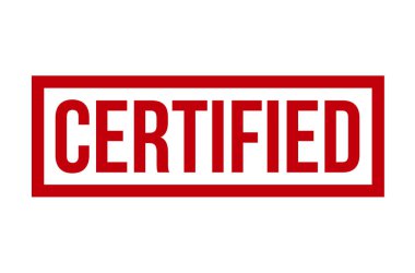 Onaylı Lastik Damga. Kırmızı Sertifikalı Kauçuk Grunge Mühür Vektör İllüstrasyonu - Vektör