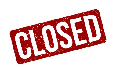 Kırmızı Grunge Kapalı Kauçuk Damgası Beyaz Arkaplanda İzole Edildi