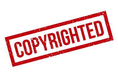 Telif Hakkı Sağlanmış Grunge Lastik Damgası Beyaz Arkaplanda