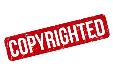 Kızıl Grunge Telif Hakkı Kauçuk Damgası Beyaz Arkaplanda İzole Edildi