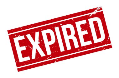 Süresi dolmuş Lastik Damga. Süresi dolmuş Kırmızı Rubber Grunge Mühür Vektör Çizimi - Vektör