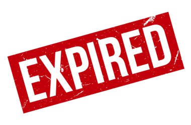 Süresi dolmuş Lastik Damga. Süresi dolmuş Kırmızı Rubber Grunge Mühür Vektör Çizimi - Vektör