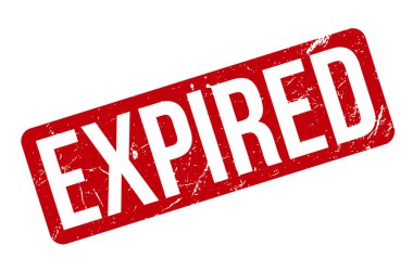 Süresi dolmuş Lastik Damga. Süresi dolmuş Kırmızı Rubber Grunge Mühür Vektör Çizimi - Vektör