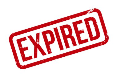 Süresi dolmuş Lastik Damga. Süresi dolmuş Kırmızı Rubber Grunge Mühür Vektör Çizimi - Vektör