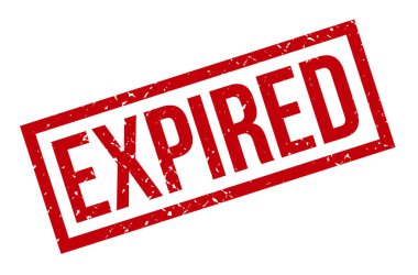 Süresi dolmuş Lastik Damga. Süresi dolmuş Kırmızı Rubber Grunge Mühür Vektör Çizimi - Vektör