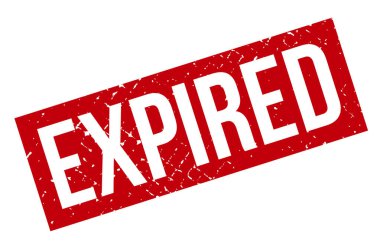 Süresi dolmuş Lastik Damga. Süresi dolmuş Kırmızı Rubber Grunge Mühür Vektör Çizimi - Vektör