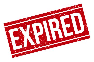 Süresi dolmuş Lastik Damga. Süresi dolmuş Kırmızı Rubber Grunge Mühür Vektör Çizimi - Vektör