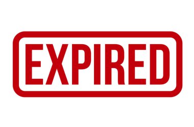 Süresi dolmuş Lastik Damga. Süresi dolmuş Kırmızı Rubber Grunge Mühür Vektör Çizimi - Vektör