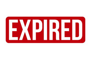 Süresi dolmuş Lastik Damga. Süresi dolmuş Kırmızı Rubber Grunge Mühür Vektör Çizimi - Vektör