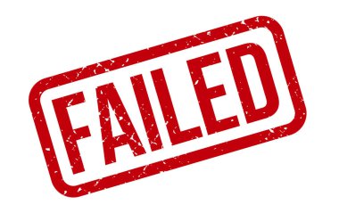 Başarısız Lastik Damga. Kırmızı Başarısız Kauçuk Grunge Mühür Vektör İllüstrasyonu - Vektör