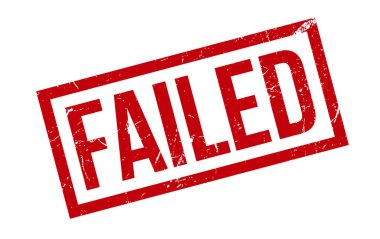 Başarısız Lastik Damga. Kırmızı Başarısız Kauçuk Grunge Mühür Vektör İllüstrasyonu - Vektör