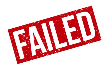 Başarısız Lastik Damga. Kırmızı Başarısız Kauçuk Grunge Mühür Vektör İllüstrasyonu - Vektör