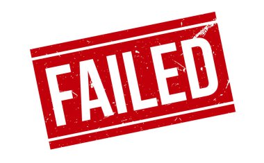 Başarısız Lastik Damga. Kırmızı Başarısız Kauçuk Grunge Mühür Vektör İllüstrasyonu - Vektör