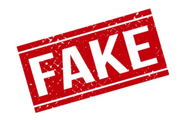 Kırmızı Grunge Sahte Lastik Damgası Beyaz Arkaplanda İzole Edildi