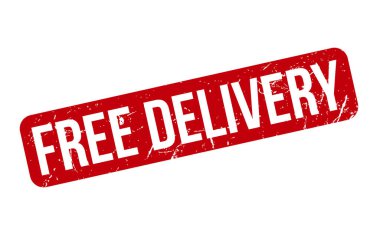 Bedava Teslimat Kauçuk Damgası. Kırmızı Beleş Teslimat Kauçuk Grunge Mühür Vektör İllüstrasyonu - Vektör