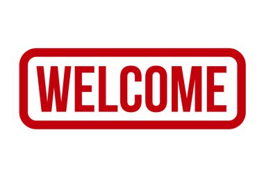 Kızıl Grunge Hoşgeldin Kauçuk Damgası Beyaz Arkaplanda İzole Edildi