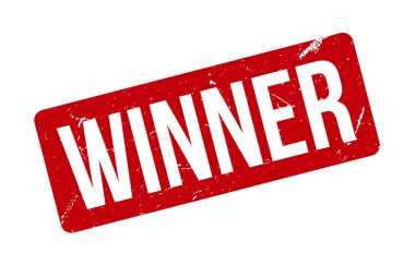 Kazanan Rubber Stamp. Kırmızı Kazanan Kauçuk Grunge Mühür Vektör İllüstrasyonu - Vektör