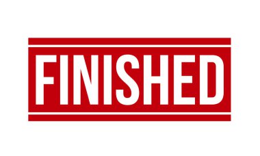 Lastik Damga 'yı bitirdim. Kırmızı Tamamlanmış Kauçuk Grunge Mühür Vektör İllüstrasyonu - Vektör