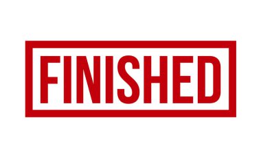 Lastik Damga 'yı bitirdim. Kırmızı Tamamlanmış Kauçuk Grunge Mühür Vektör İllüstrasyonu - Vektör