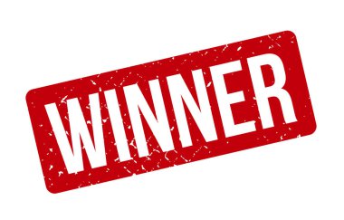 Kazanan Rubber Stamp. Kırmızı Kazanan Kauçuk Grunge Mühür Vektör İllüstrasyonu - Vektör