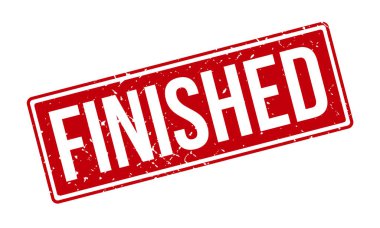 Lastik Damga 'yı bitirdim. Kırmızı Tamamlanmış Kauçuk Grunge Mühür Vektör İllüstrasyonu - Vektör