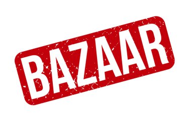 Çarşı Lastik Damgası. Kızıl Pazar Kauçuk Grunge Mühür Vektör İllüstrasyonu - Vektör