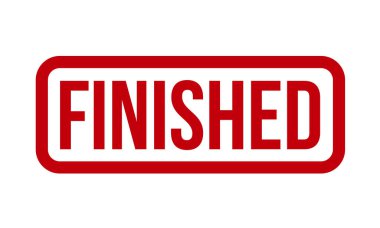 Lastik Damga 'yı bitirdim. Kırmızı Tamamlanmış Kauçuk Grunge Mühür Vektör İllüstrasyonu - Vektör