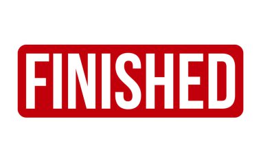 Lastik Damga 'yı bitirdim. Kırmızı Tamamlanmış Kauçuk Grunge Mühür Vektör İllüstrasyonu - Vektör