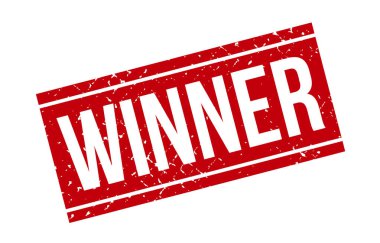 Kazanan Rubber Stamp. Kırmızı Kazanan Kauçuk Grunge Mühür Vektör İllüstrasyonu - Vektör