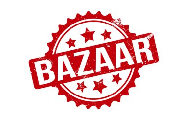 Çarşı Lastik Damgası. Kızıl Pazar Kauçuk Grunge Mühür Vektör İllüstrasyonu - Vektör