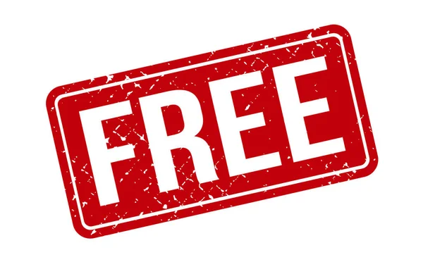 Bedava Kauçuk Damgası. Kırmızı Beleş Kauçuk Grunge Mühür Vektör İllüstrasyonu - Vektör