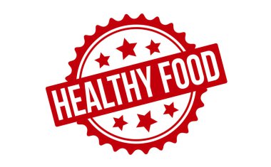 Sağlıklı Gıda Lastik Damgası. Kırmızı Sağlıklı Gıda Lastik Grunge Mühür Vektör Çizimi - Vektör