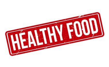 Sağlıklı Gıda Lastik Damgası. Kırmızı Sağlıklı Gıda Lastik Grunge Mühür Vektör Çizimi - Vektör