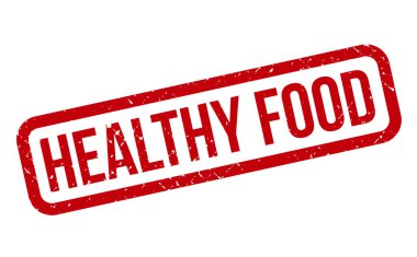 Sağlıklı Gıda Lastik Damgası. Kırmızı Sağlıklı Gıda Lastik Grunge Mühür Vektör Çizimi - Vektör