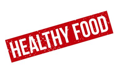 Sağlıklı Gıda Lastik Damgası. Kırmızı Sağlıklı Gıda Lastik Grunge Mühür Vektör Çizimi - Vektör