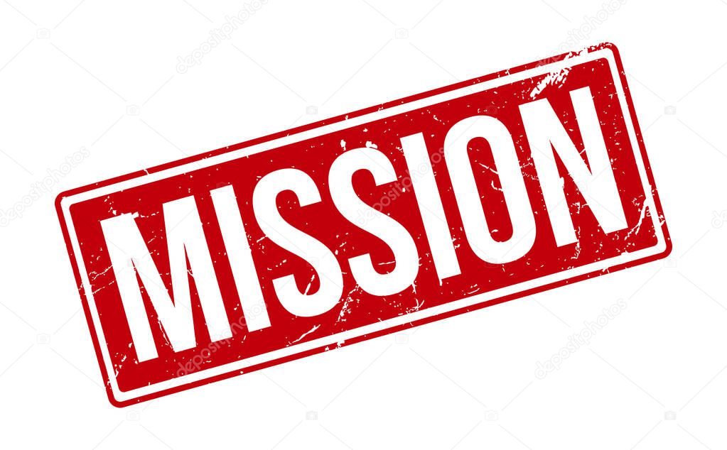 Mission Rubber Stamp. Red Mission Rubber Grunge Stamp Seal Vector Illustration - Vector