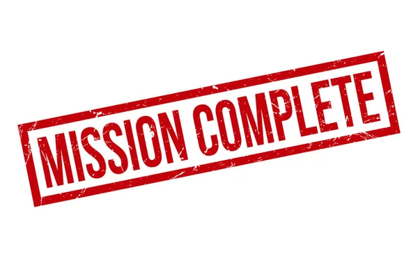 Misión Completa Sello Goma Red Mission Complete Rubber Grunge Stamp — Archivo Imágenes Vectoriales