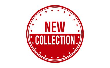 Yeni Koleksiyon Lastik Damgası. Kırmızı Yeni Koleksiyon Kauçuk Grunge Mühür Vektör Çizimi - Vektör