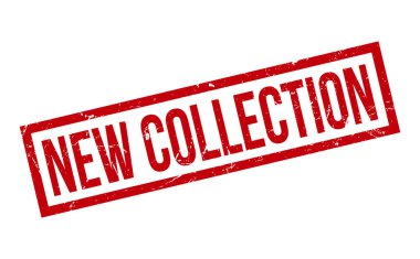 Yeni Koleksiyon Lastik Damgası. Kırmızı Yeni Koleksiyon Kauçuk Grunge Mühür Vektör Çizimi - Vektör