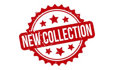 Yeni Koleksiyon Lastik Damgası. Kırmızı Yeni Koleksiyon Kauçuk Grunge Mühür Vektör Çizimi - Vektör