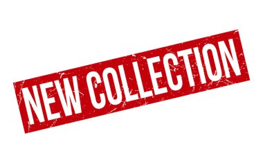 Yeni Koleksiyon Lastik Damgası. Kırmızı Yeni Koleksiyon Kauçuk Grunge Mühür Vektör Çizimi - Vektör