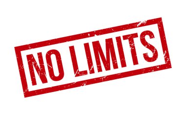 Limits Lastik Damga yok. Kırmızı Limitsiz Kauçuk Grunge Mühür Vektör İllüstrasyonu - Vektör